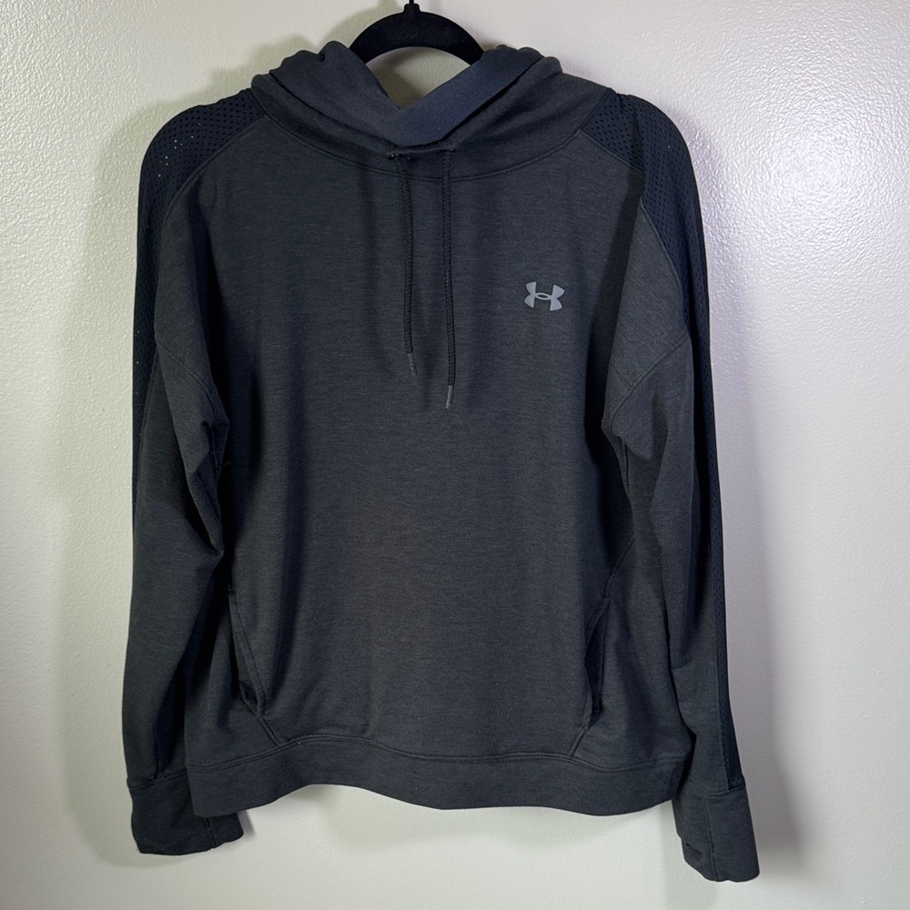 Under Armour Women’s Funnel Neck Charcoal Gray Hoodie Size L